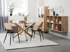 AGERBY Ś119 dąb + 4 HVIDOVRE czarny/dąb