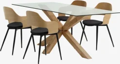 AGERBY D190 stół dąb + 4 HVIDOVRE krzesła dąb/czarny