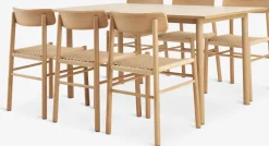 ALSTED D160 stół dąb + 4 ISLEV krzesła bez podłokietnika dąb
