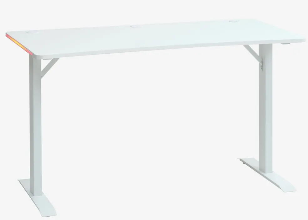 Biurko gamingowe HALBJERG 65x135 LED biały