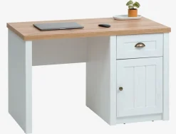 Biurko MARKSKEL 60x120 1 drzwi 1 szuflada biały/kolor dębu