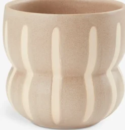 Doniczka JERRY Ś14xW13cm beżowy w linie