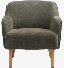 Fotel BREDAL oliwkowa tkanina/kolor dębu