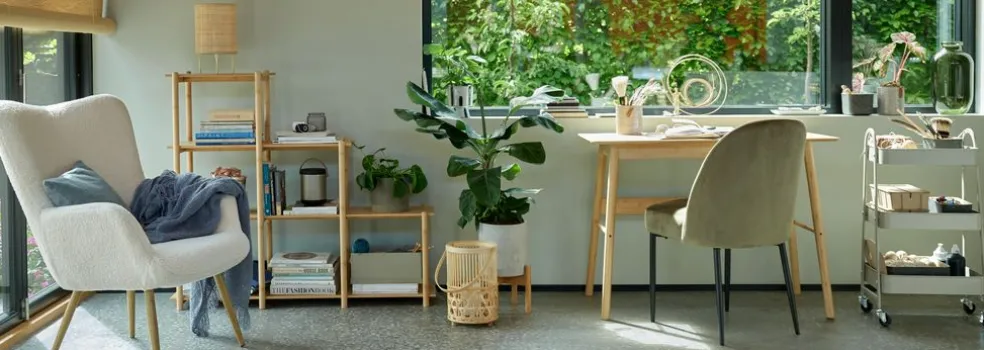 Fotel HUNDESTED naturalna biel tkanina/kolor dębu
