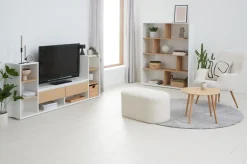 Fotel HUNDESTED naturalna biel tkanina/kolor dębu
