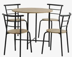 GADSTRUP Ś85 + 4 GADSTRUP czarny/dąb kolor