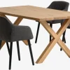 GRIBSKOV D180 stół dąb + 4 ADSLEV krzesła antracyt