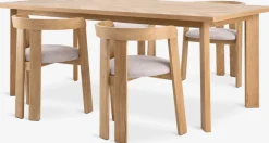 HARESKOV D200 stół dąb + 4 BOVRUP krzesła dąb/beżowy