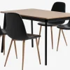 JEGIND D130 stół dąb/czarny + 4 JONSTRUP czarny/dąb