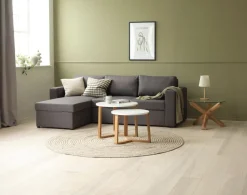 Kanapa z szezlongiem MARSLEV ciemnoszary tkanina