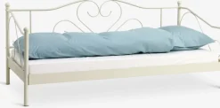 Łóżko młodzieżowe RINGE 90x200 naturalna biel stal