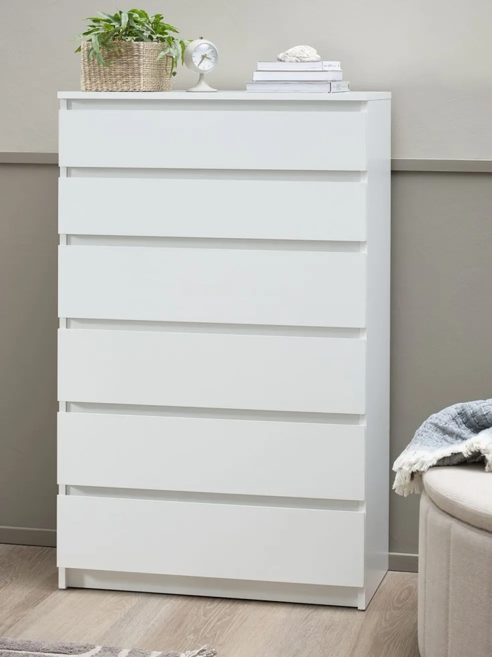 Komoda 6 szuflad TANGBJERG biały