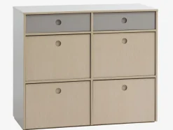 Komoda ANNISSE 3+3 szuflady szary/naturalny
