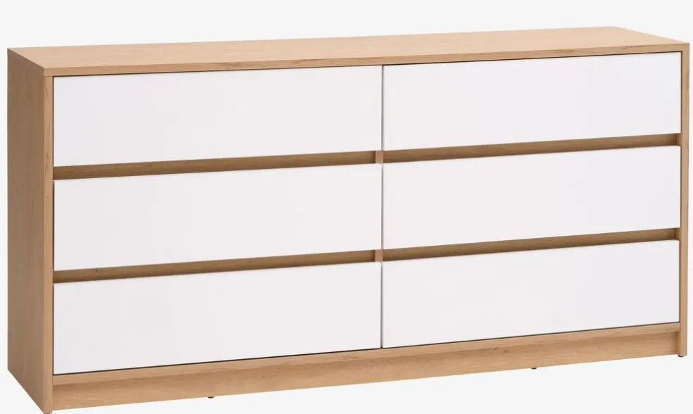 Komoda BILLUND 3+3 biały/dąb