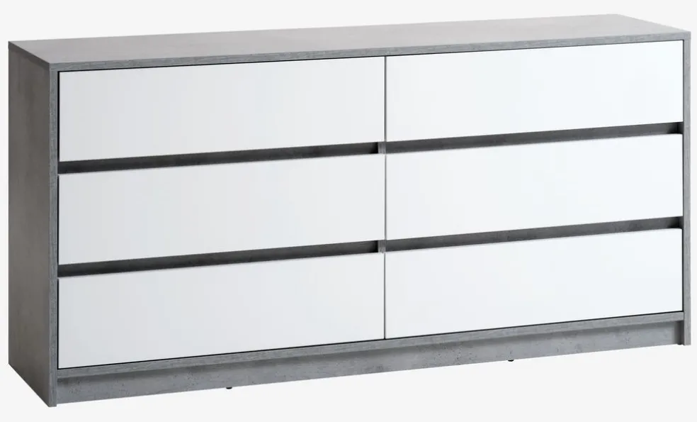 Komoda BILLUND 3+3 biały/szary