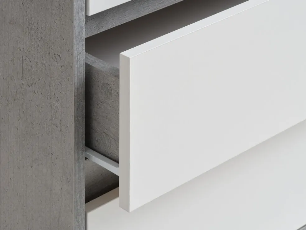 Komoda BILLUND 3+3 biały/szary