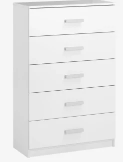 Komoda TAPDRUP 5 szuflad szeroki biały