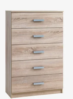 Komoda TAPDRUP 5 szuflad szeroki dąb