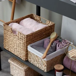 Kosz EJNO S22xD31xW15cm z tkaniną naturalny
