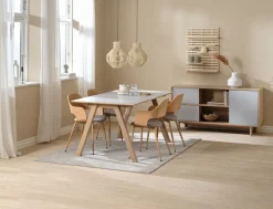 Kredens EGEBJERG 2 szufaldy 1 drzwi szary/dąb