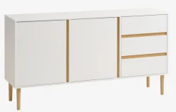 Kredens FENSMARK 2 drzwi 3 szuflady biały/dąb