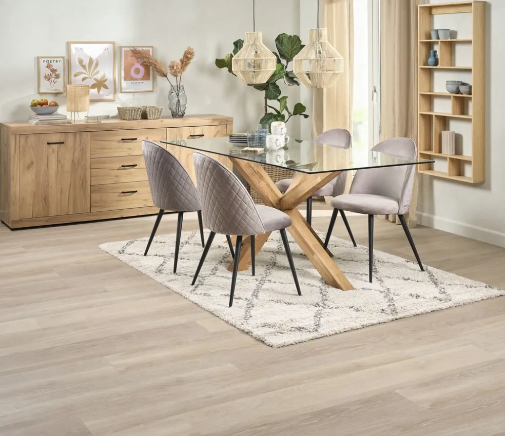 Kredens LINTRUP 2 drzwi 3 szuflady kolor dębu
