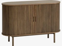 Kredens LYNGVIG 120 cm 2 drzwi roletowe ciemny dąb