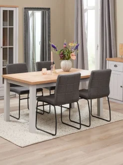 Kredens MARKSKEL 3 drzwi jasnoszary/kolor dębu