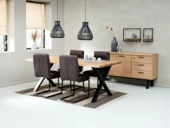 Kredens SANDBY 2 drzwi + 3 szuflady naturalny dąb/czarny