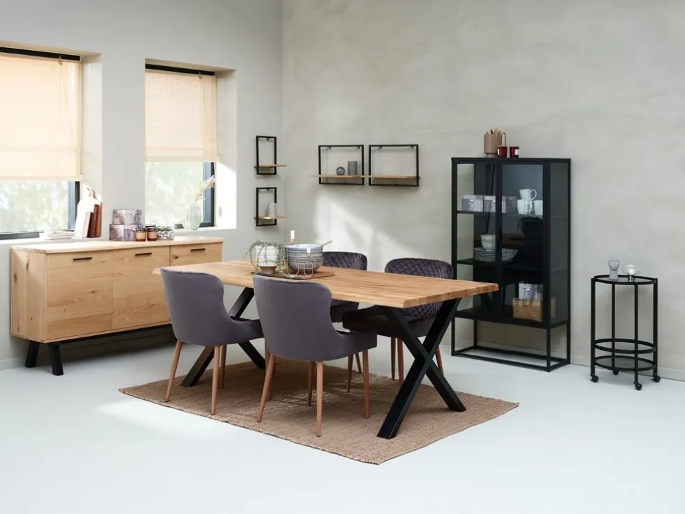 Kredens SANDBY 2 drzwi + 3 szuflady naturalny dąb/czarny