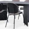KRONDAL D180 stół marmur + 4 TESTRUP jasnopiaskowy/czarny