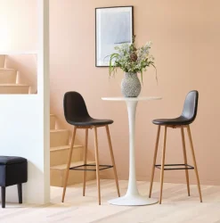 Krzesło barowe JONSTRUP czarny/dąb