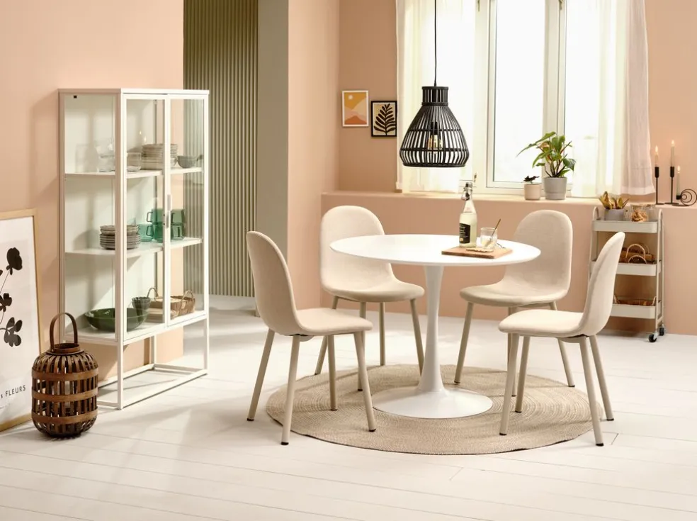 Krzesło EJSTRUP beżowy tkanina