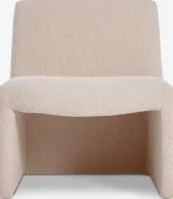 Krzesło wypoczynkowe BULLERUP naturalna biel plusz