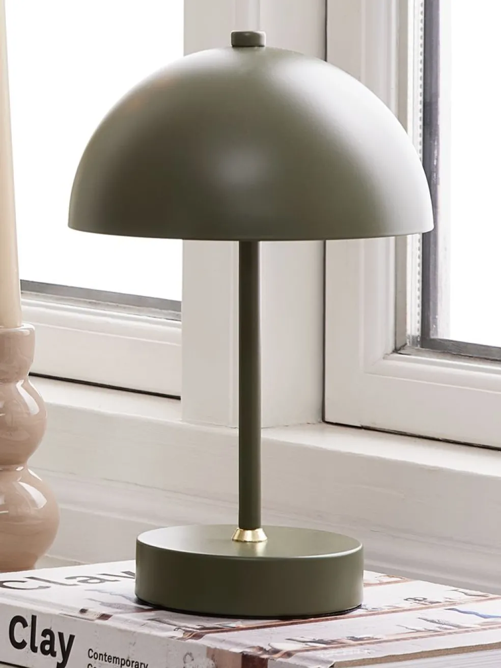 Lampa na baterie KENT Ś16xW25cm zielony sterowana dotykiem