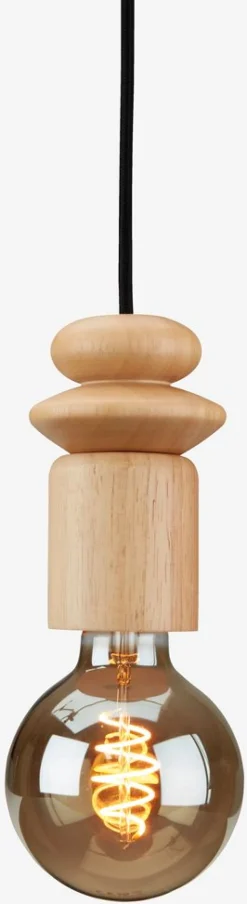 Lampa wisząca ASMIND Ś8xW13cm drewno