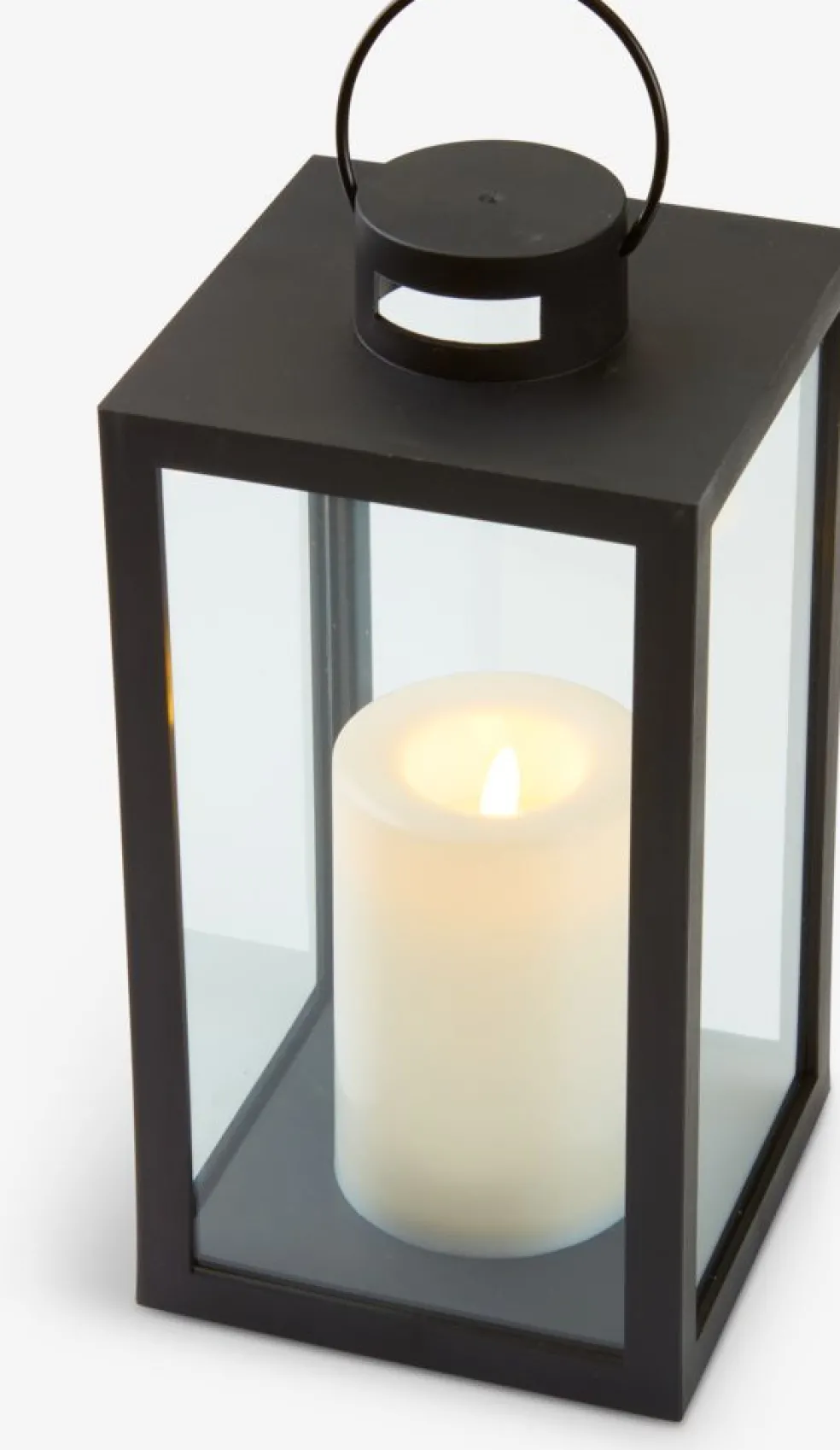 Latarnia GEFJON S13xD13xW26cm czarny ze świecą LED