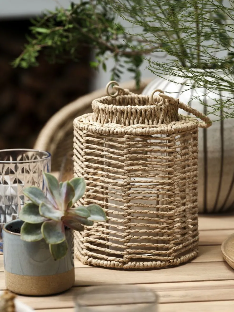Latarnia MANDRUP Ś15xW20cm naturalny