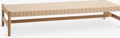 Leżanka VADEHAVET 189x67 naturalny tkanina/dąb