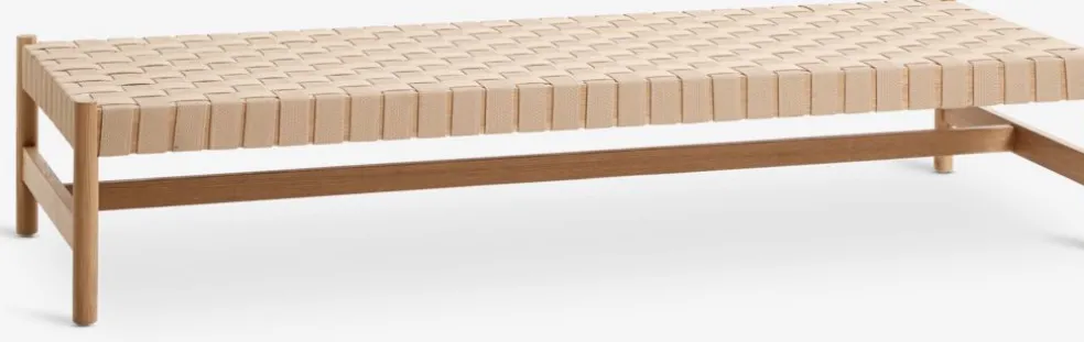 Leżanka VADEHAVET 189x67 naturalny tkanina/dąb