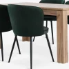 LINTRUP D140 stół dąb + 4 RISSKOV aksamit ciemnozielony