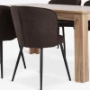 LINTRUP D140 stół dąb + 4 RISSKOV krzesła ciemnobrązowyowy