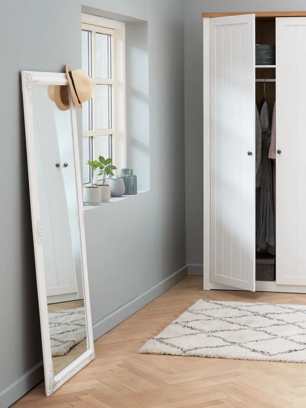 Lustro NORDBORG 72x162 biały