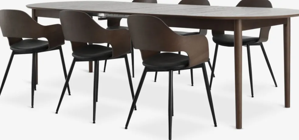 MARSTRAND D200/280 stół c-dąb + 4 HVIDOVRE ciemny dąb