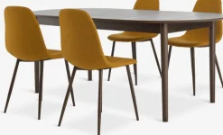 MARSTRAND D200/280 stół ciemny dąb + 4 JONSTRUP curry