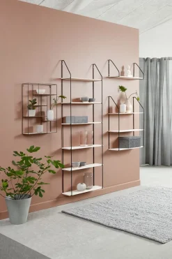 Półka ścienna HEJLSMINDE 3 półki czarny/naturalny
