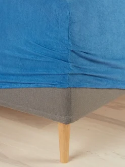 Prześcieradło frotte z gumką TORA 90x200x35 kobaltowy