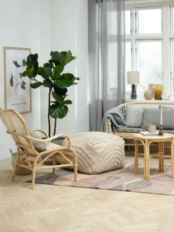 Pufa HYLKE 60x60 naturalny tkanina