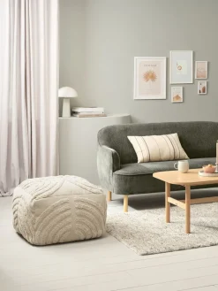 Pufa HYLKE 60x60 naturalny tkanina