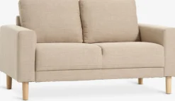 Sofa EGENSE 2-miejscowa tkanina piaskowy/kolor dębu